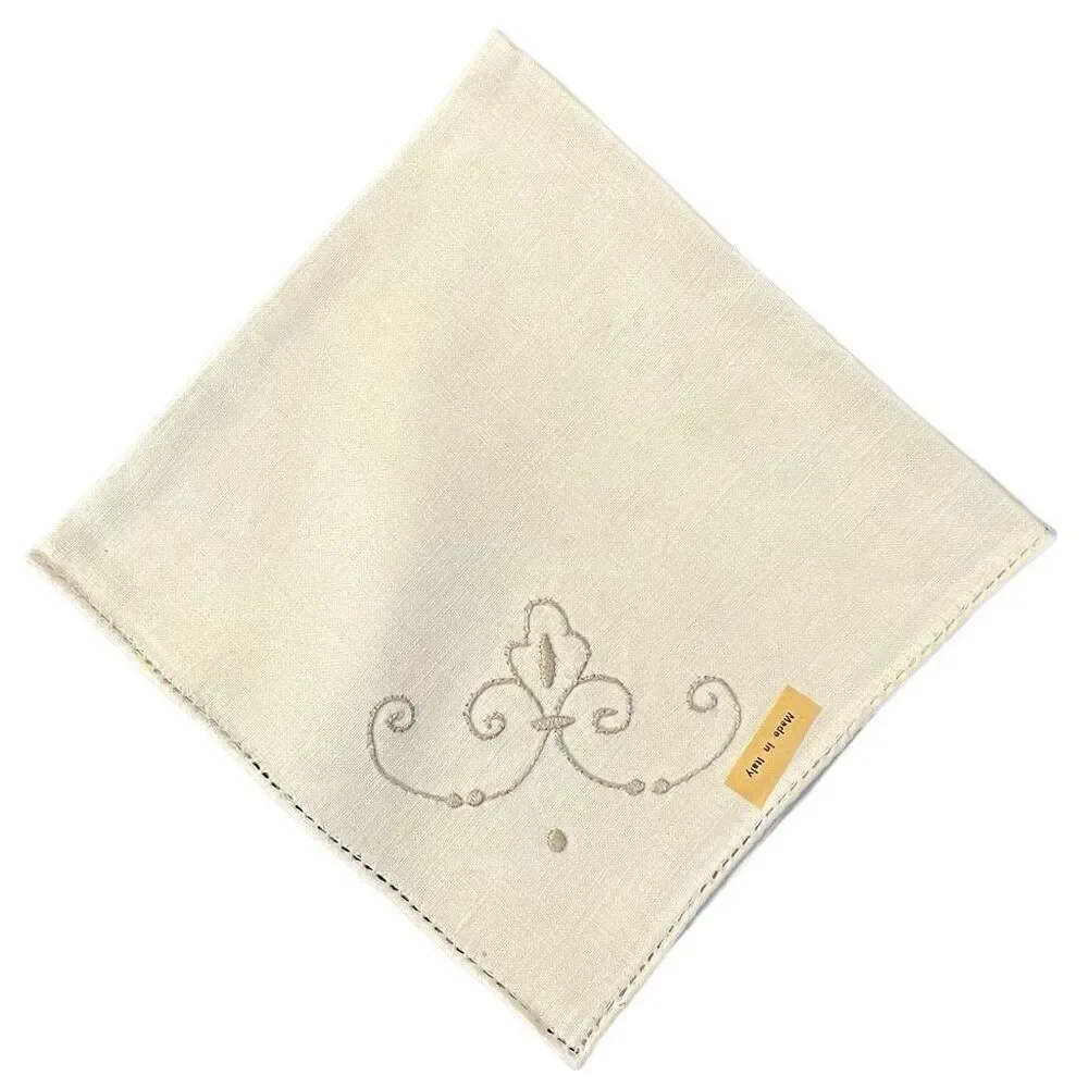 Italian Embroidered Cloth Napkins Set of 11